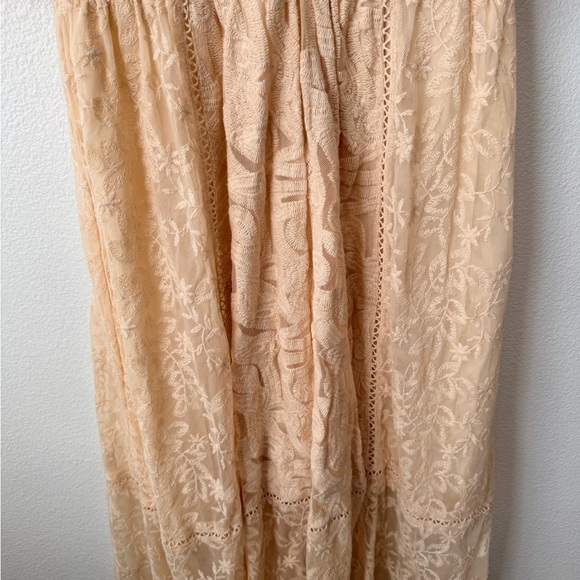 Free People Mountain Laurel Lace Embroidered Dress Boho Cottagecore Ivory Sz 6 - Picture 4 of 10